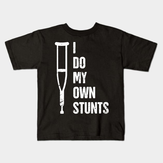 Stunts - Funny Broken Foot Or Toe Gift Kids T-Shirt by MeatMan
